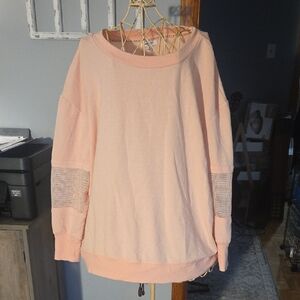 Nine West Active Soft Pink Crew Neck Sweater/sweatshirt Size 1X